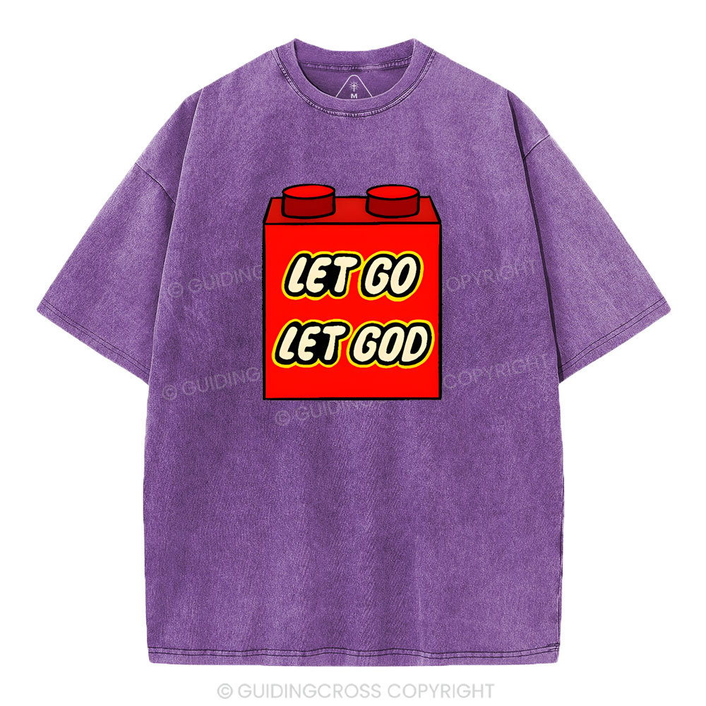 Let Go Let God Christian Washed T-Shirt
