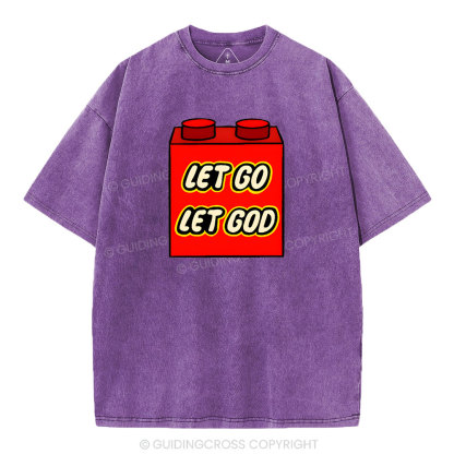 Let Go Let God Christian Washed T-Shirt