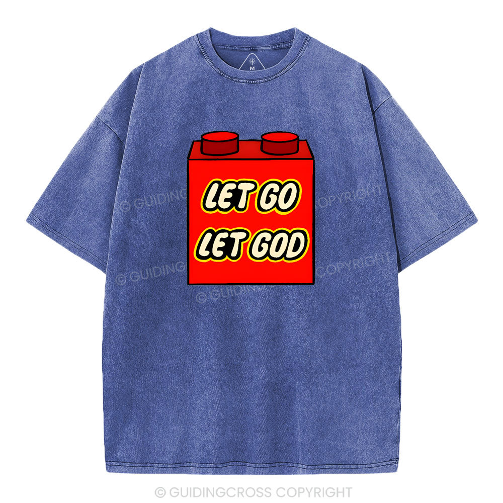 Let Go Let God Christian Washed T-Shirt