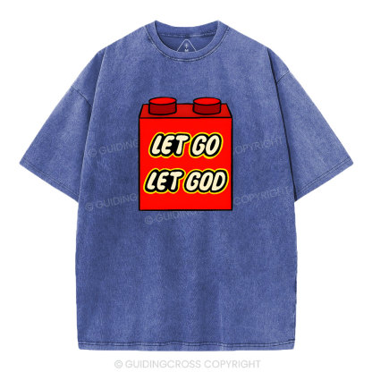 Let Go Let God Christian Washed T-Shirt