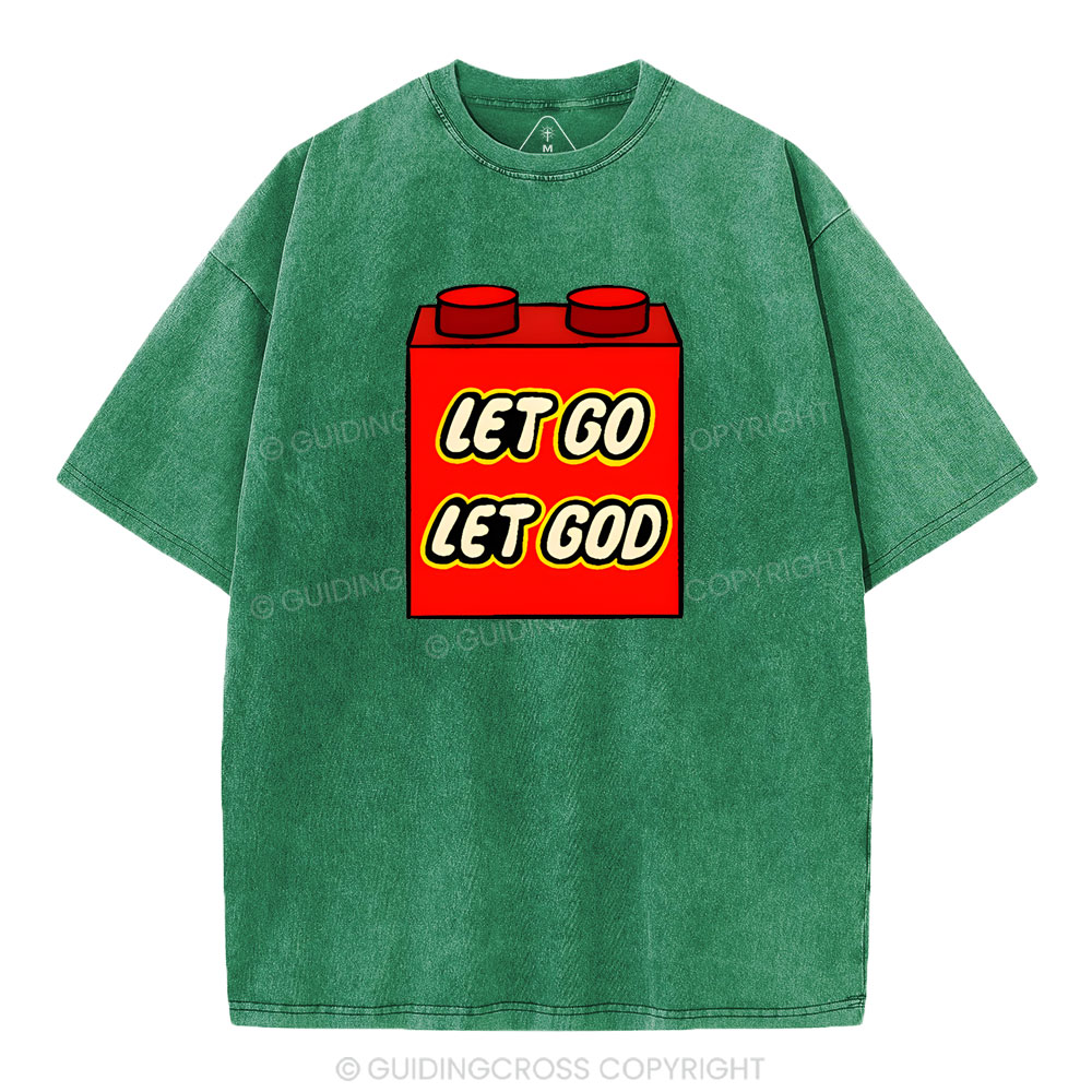Let Go Let God Christian Washed T-Shirt