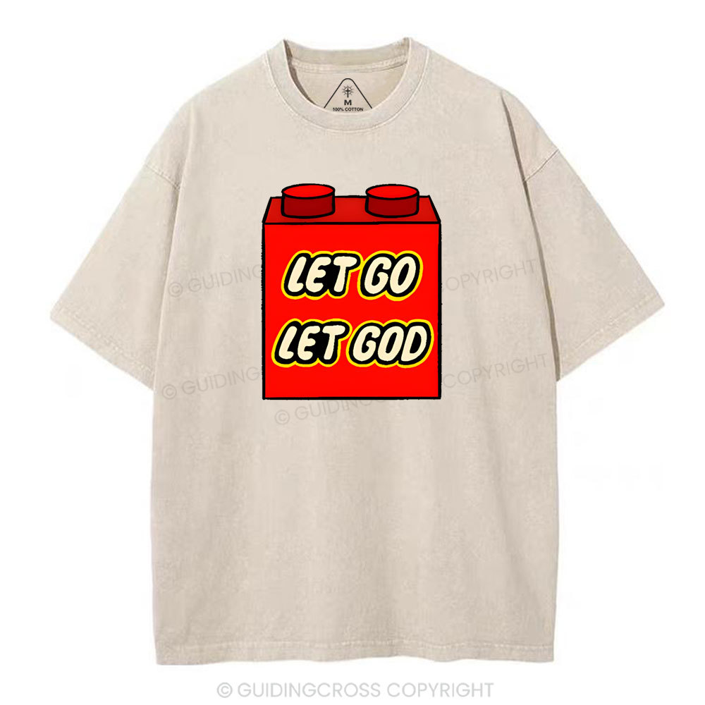 Let Go Let God Christian Washed T-Shirt