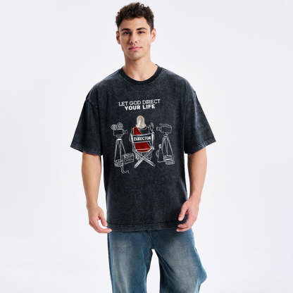 Let God Direct Your Life Christian Washed T-Shirt