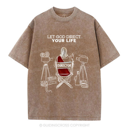 Let God Direct Your Life Christian Washed T-Shirt