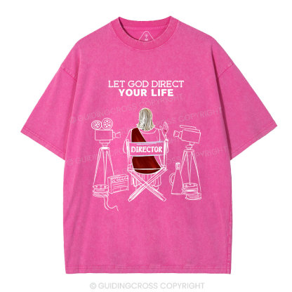 Let God Direct Your Life Christian Washed T-Shirt