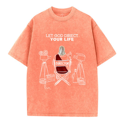 Let God Direct Your Life Christian Washed T-Shirt