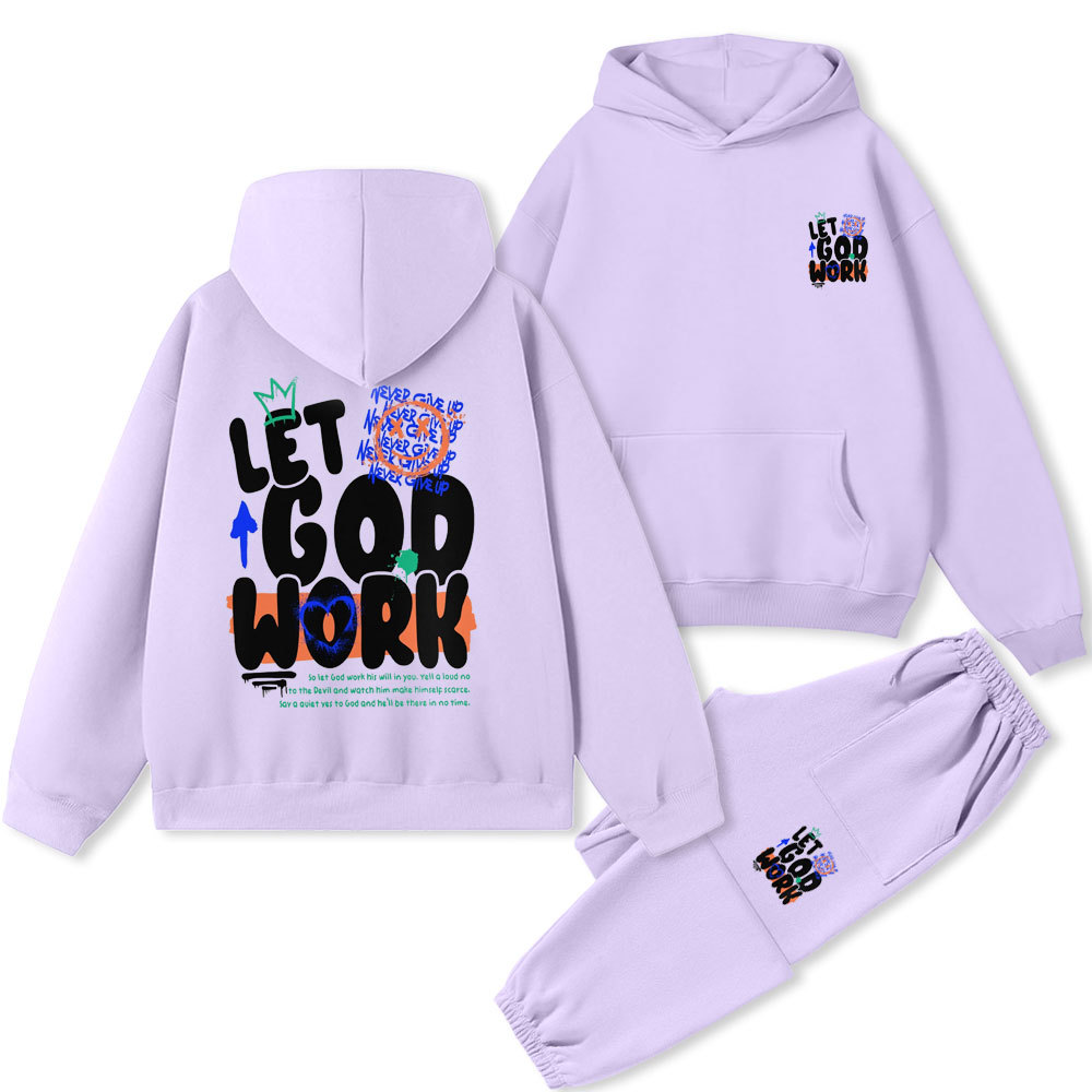 Let God Work Christian Premium Fleece Hoodie Set
