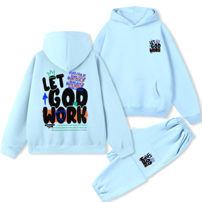 Let God Work Christian Premium Fleece Hoodie Set