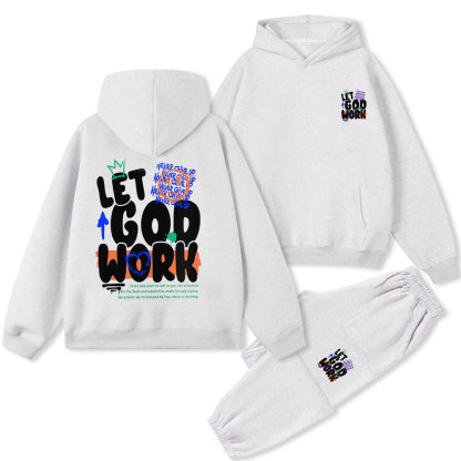 Let God Work Christian Premium Fleece Hoodie Set