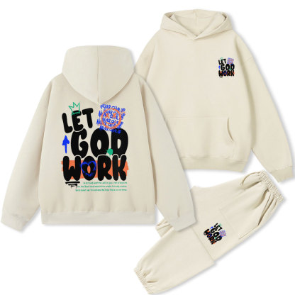 Let God Work Christian Premium Fleece Hoodie Set