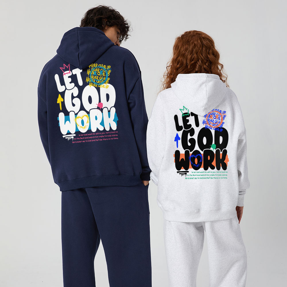 Let God Work Christian Premium Fleece Hoodie Set