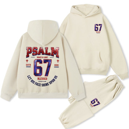 Let His Face Shine Upon Us Christian Premium Fleece Hoodie Set
