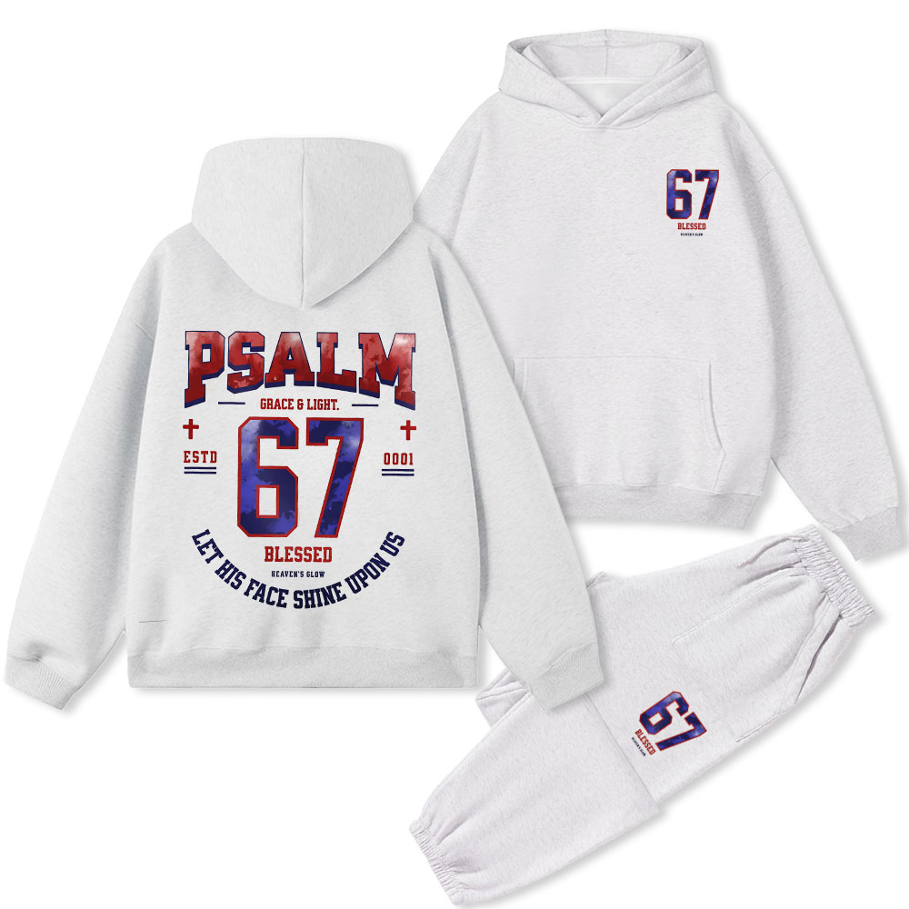 Let His Face Shine Upon Us Christian Premium Fleece Hoodie Set
