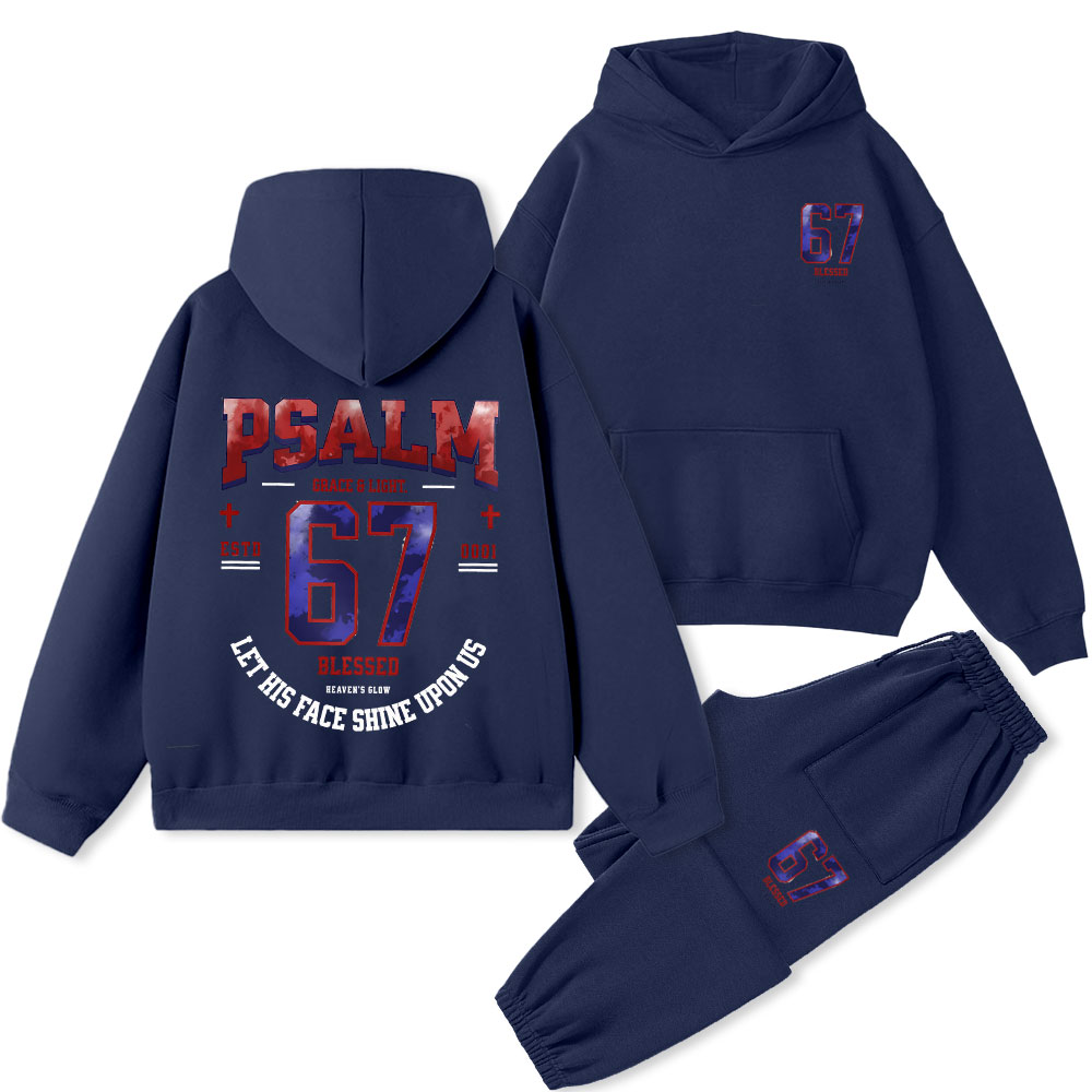 Let His Face Shine Upon Us Christian Premium Fleece Hoodie Set