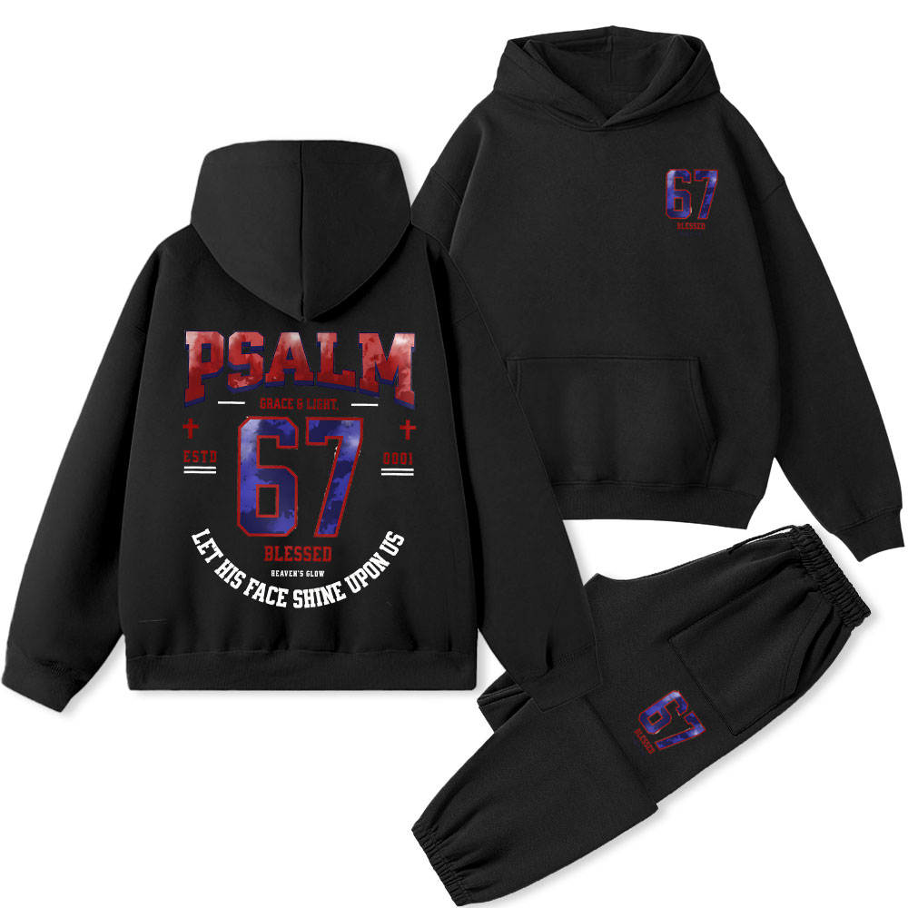 Let His Face Shine Upon Us Christian Premium Fleece Hoodie Set