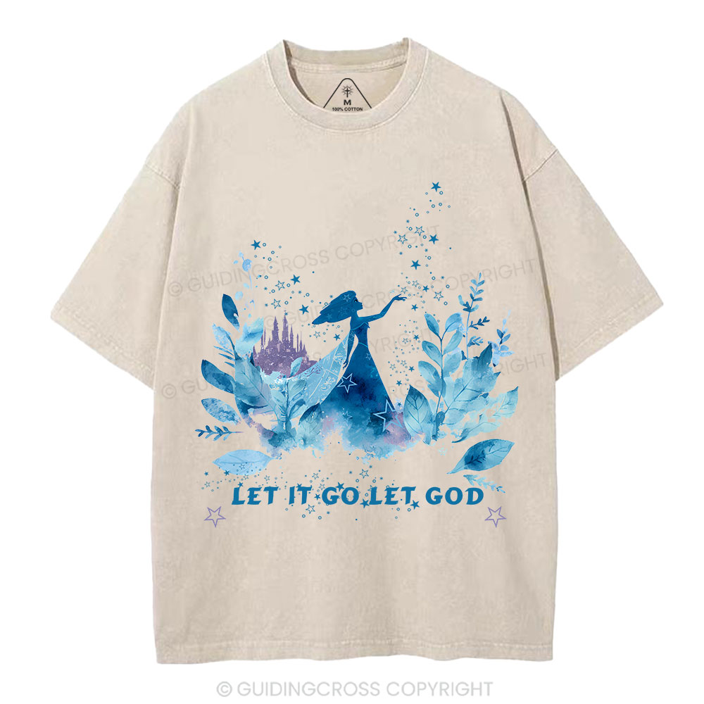 Let It Go Let God Christian Washed T-Shirt