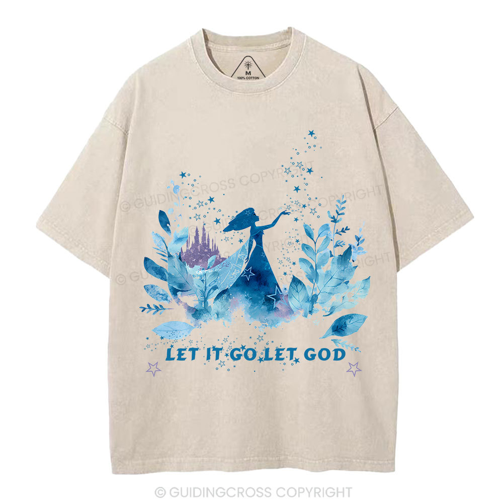 Let It Go Let God Christian Washed T-Shirt