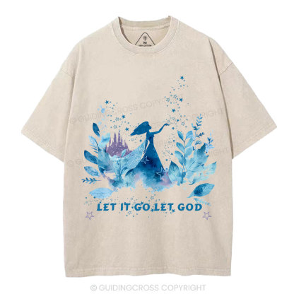 Let It Go Let God Christian Washed T-Shirt
