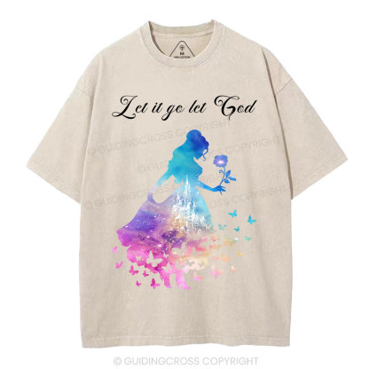 Let It Go Let God Christian Washed T-Shirt