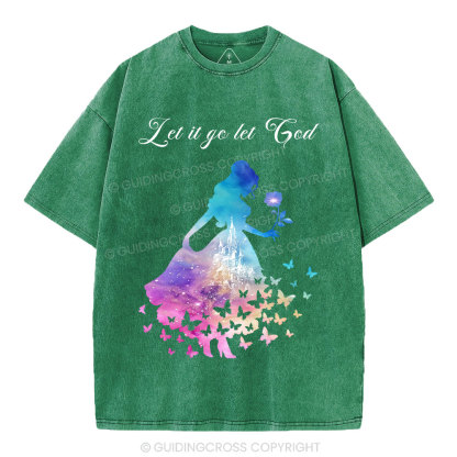 Let It Go Let God Christian Washed T-Shirt