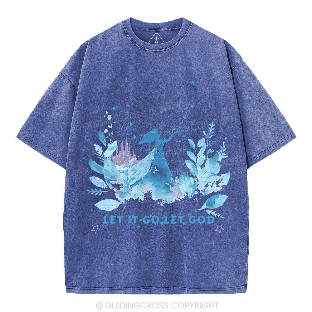 Let It Go Let God Christian Washed T-Shirt