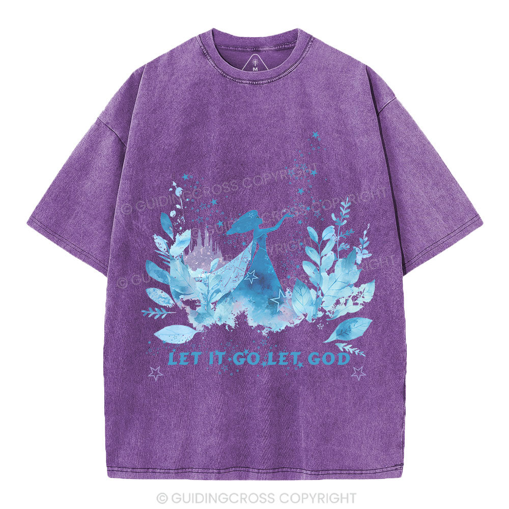 Let It Go Let God Christian Washed T-Shirt