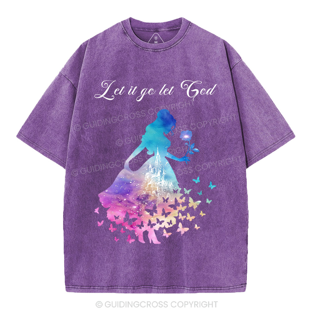 Let It Go Let God Christian Washed T-Shirt
