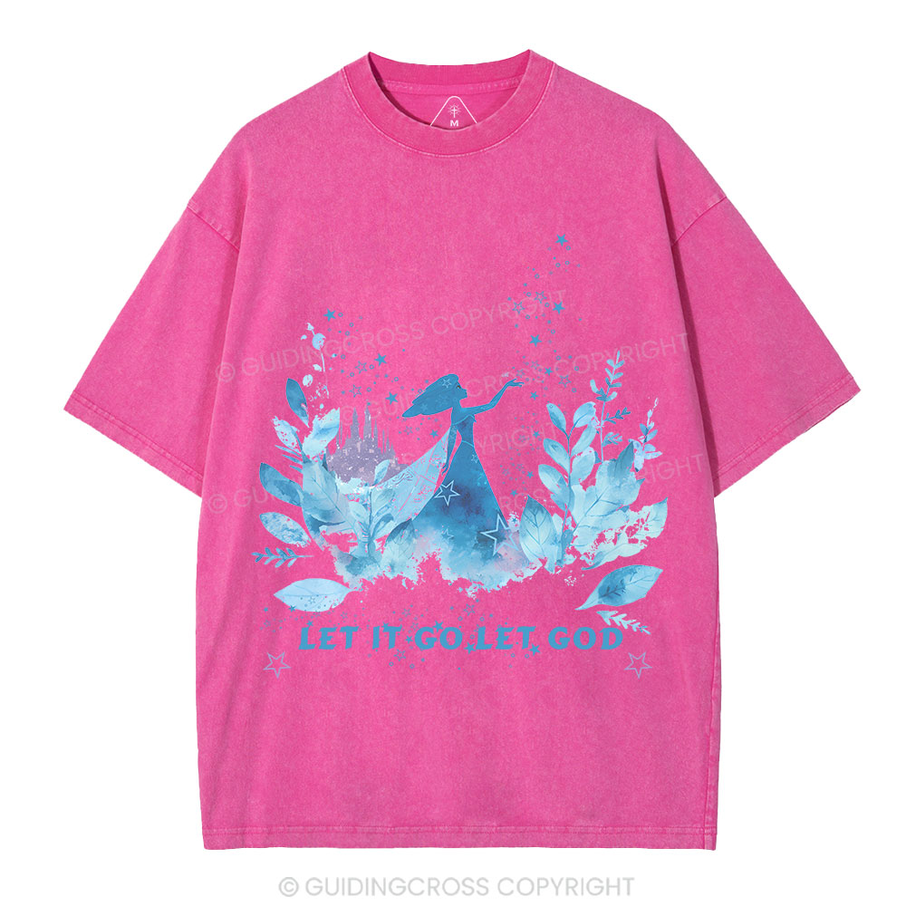 Let It Go Let God Christian Washed T-Shirt