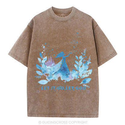 Let It Go Let God Christian Washed T-Shirt