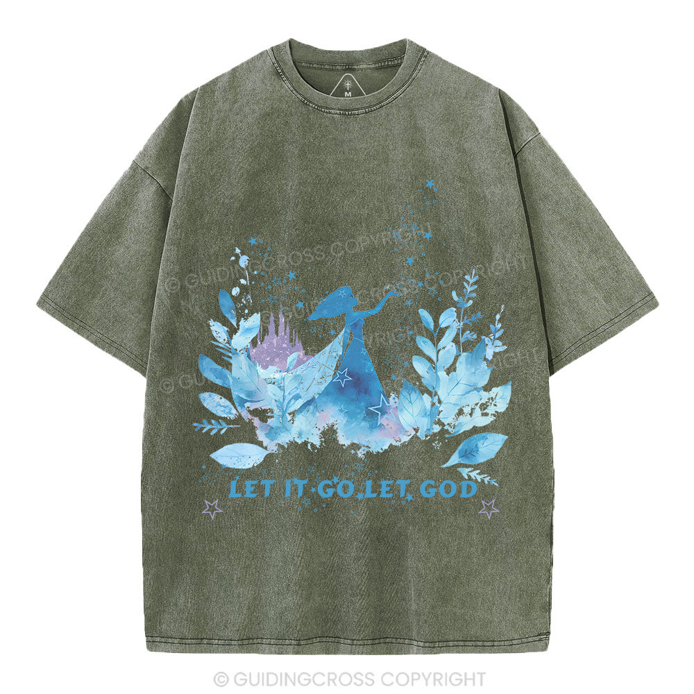 Let It Go Let God Christian Washed T-Shirt