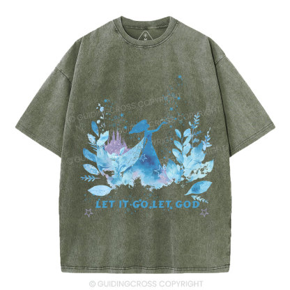 Let It Go Let God Christian Washed T-Shirt