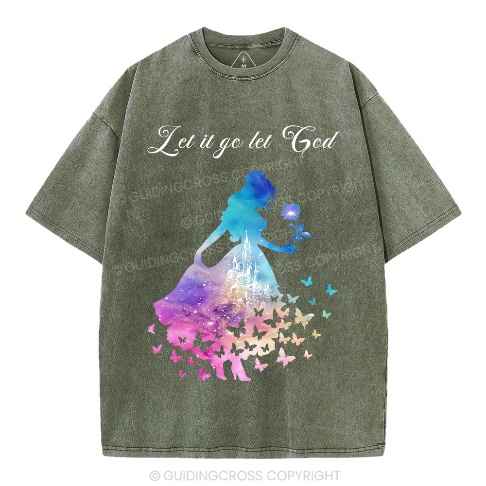 Let It Go Let God Christian Washed T-Shirt