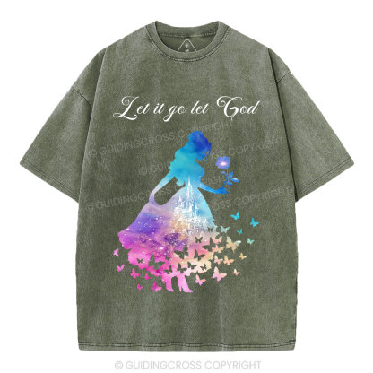 Let It Go Let God Christian Washed T-Shirt