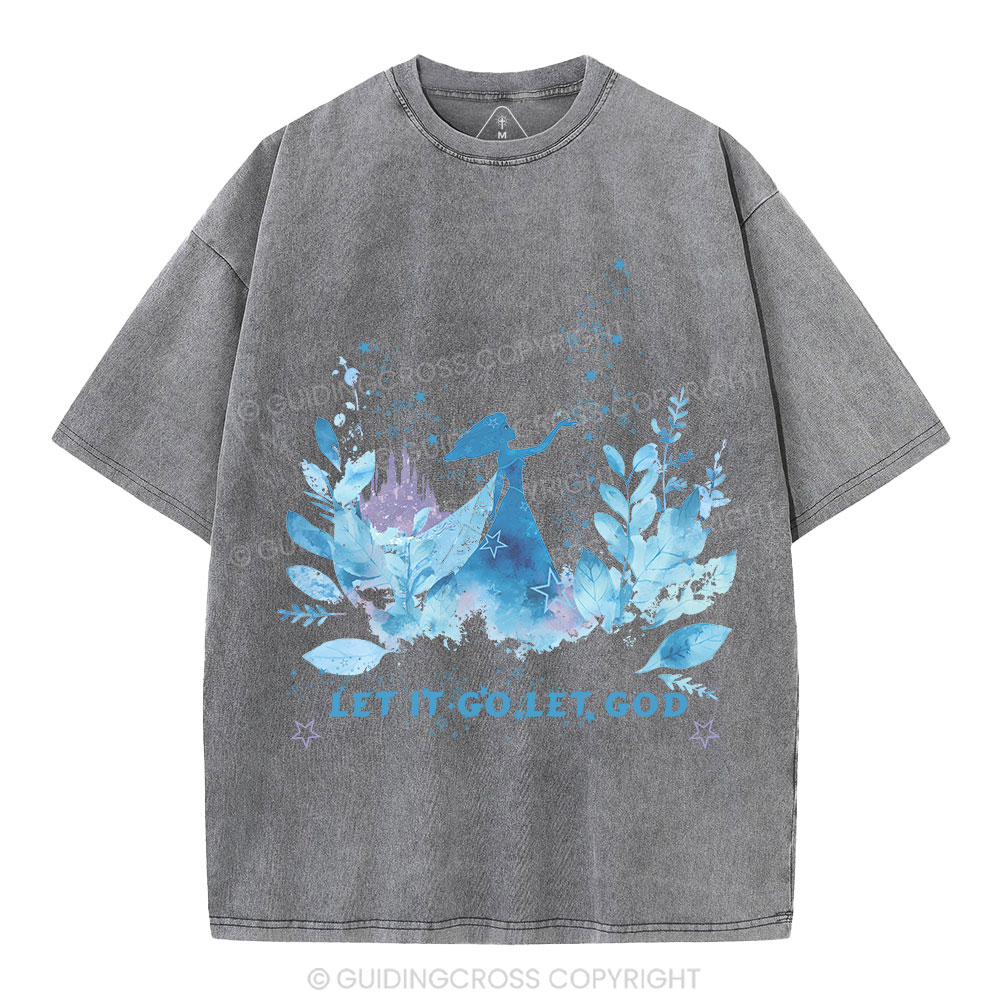 Let It Go Let God Christian Washed T-Shirt