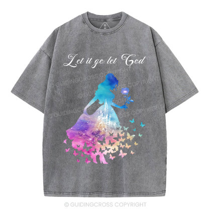 Let It Go Let God Christian Washed T-Shirt