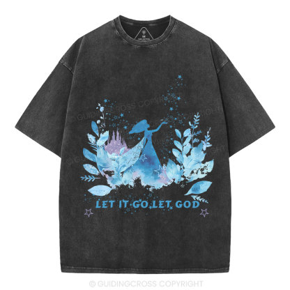 Let It Go Let God Christian Washed T-Shirt