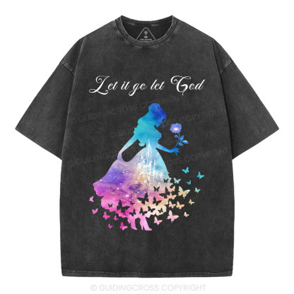 Let It Go Let God Christian Washed T-Shirt