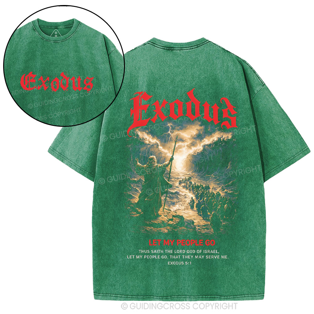 Let My People Go Christian Washed T-Shirt