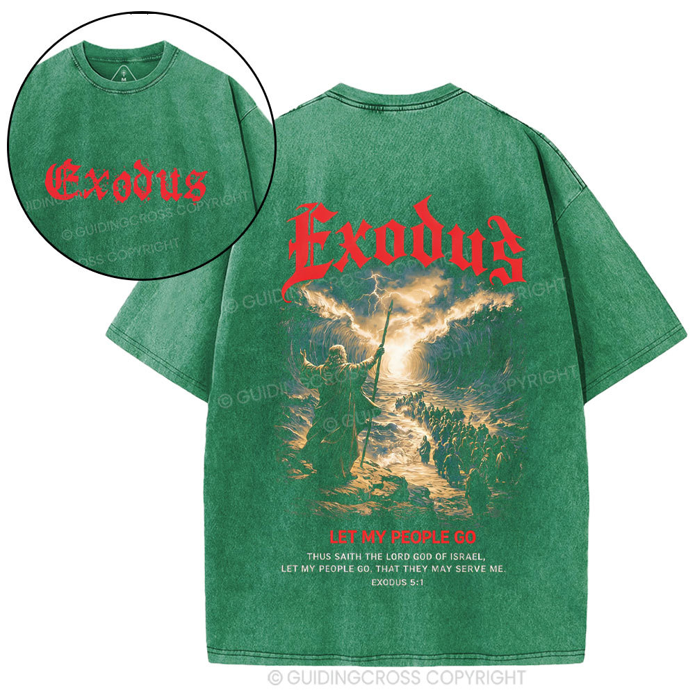 Let My People Go Christian Washed T-Shirt