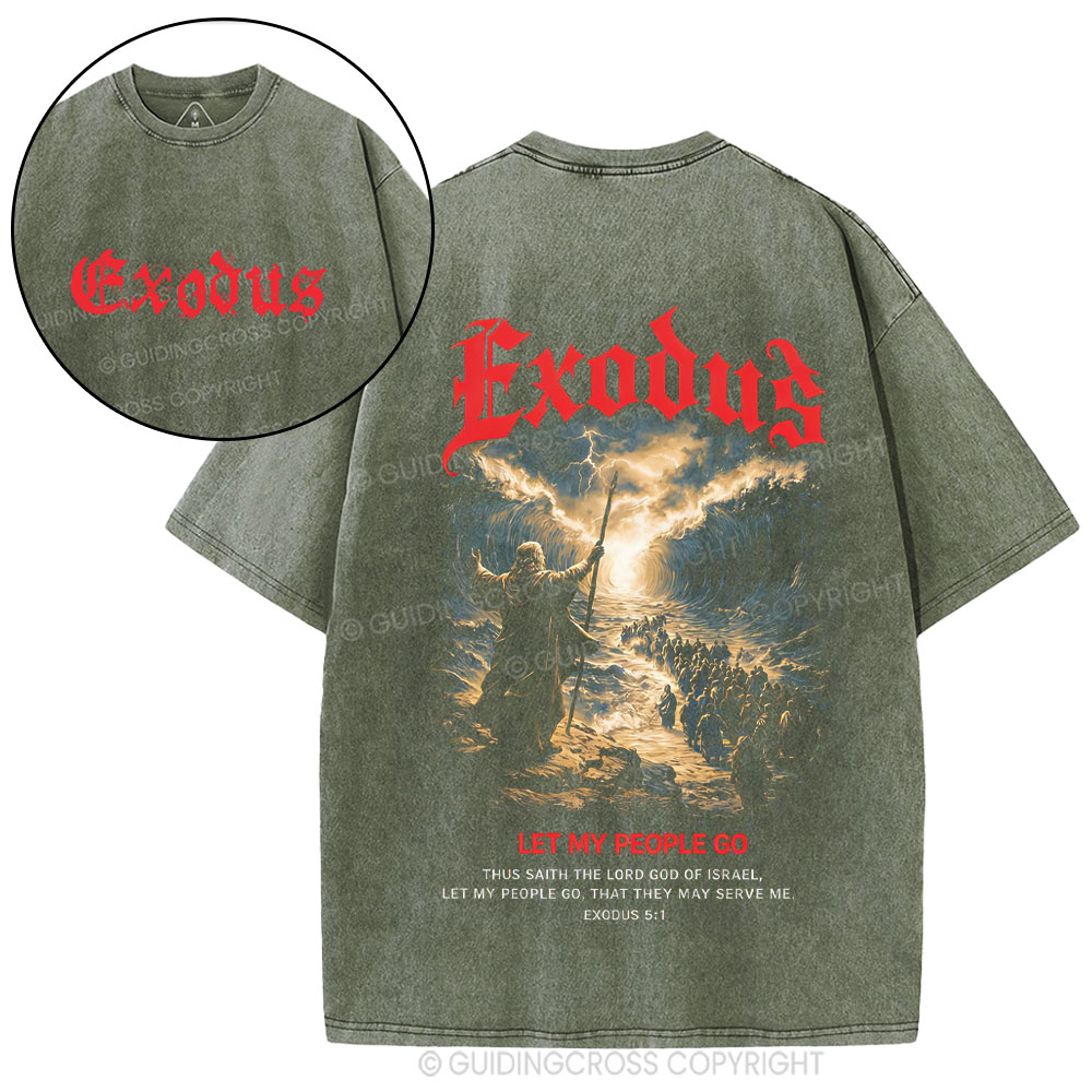 Let My People Go Christian Washed T-Shirt