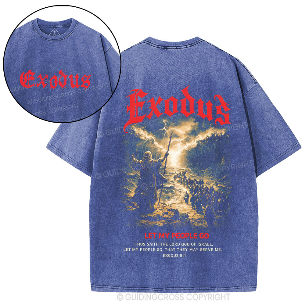 Let My People Go Christian Washed T-Shirt