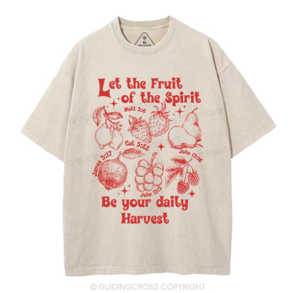 Let The Fruits Of The Spirits Christian Washed T-Shirt