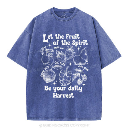 Let The Fruits Of The Spirits Christian Washed T-Shirt