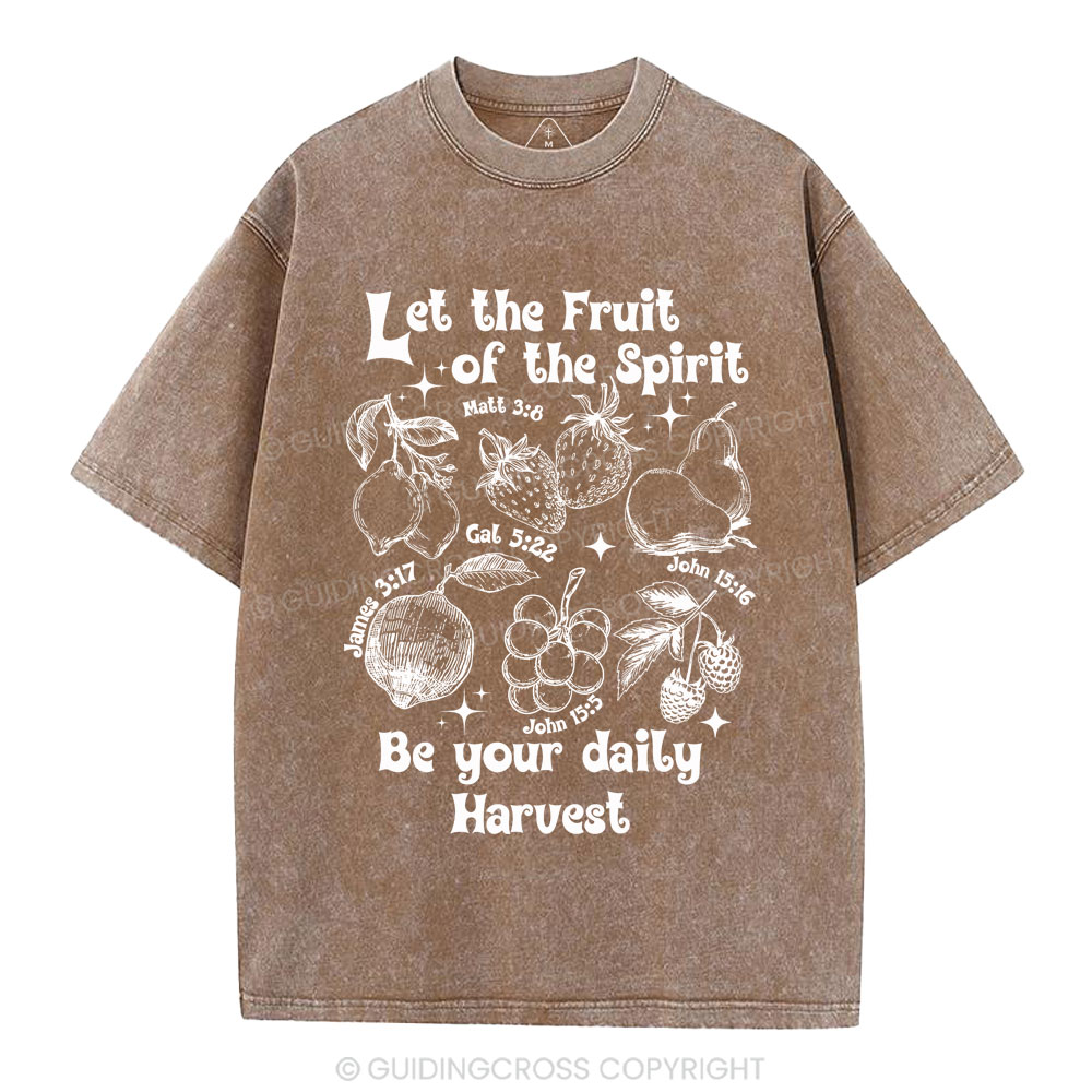 Let The Fruits Of The Spirits Christian Washed T-Shirt