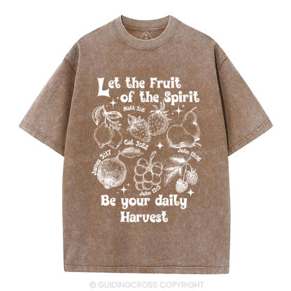 Let The Fruits Of The Spirits Christian Washed T-Shirt