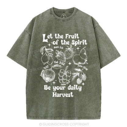 Let The Fruits Of The Spirits Christian Washed T-Shirt