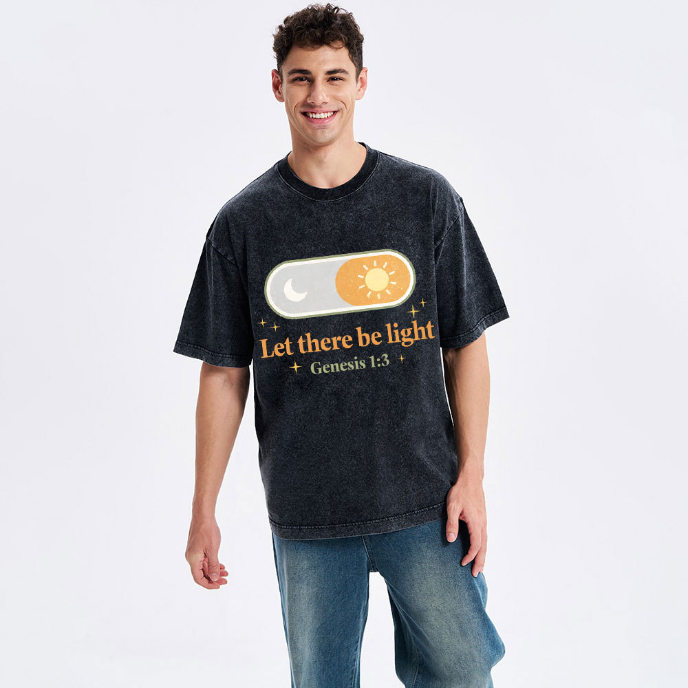 Let There Be Light Christian Washed T-Shirt