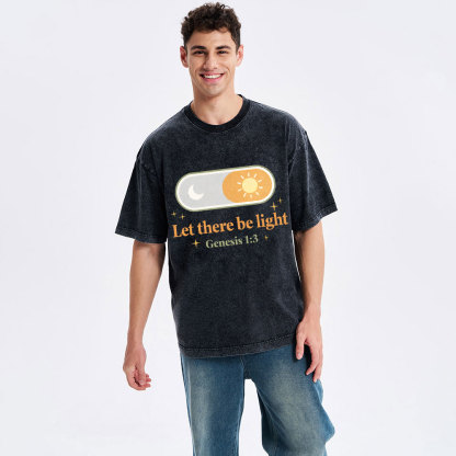 Let There Be Light Christian Washed T-Shirt