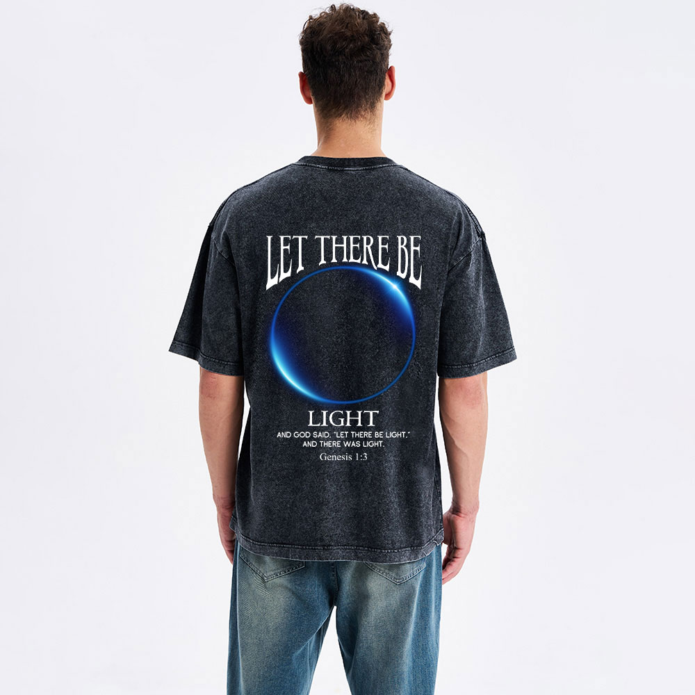 Let There Be Light Christian Washed T-Shirt