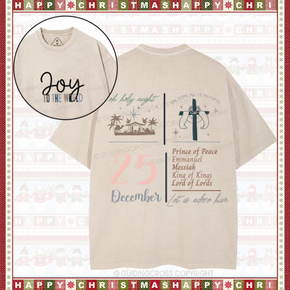 Let Us Adore Him Christian Washed T-Shirt